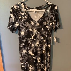 M grey floral dress